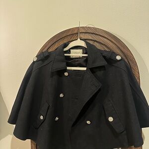 Elegant Black Cape with Silver Accents